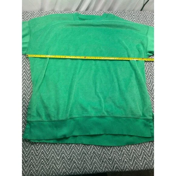 Aerie Women's Green Pullover Sweatshirt Large Soft Fleece Crewneck Casual Long S - Picture 4 of 7
